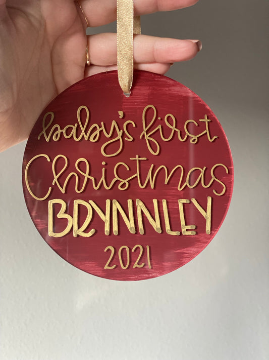 Baby's First Christmas Large Ornament - Acrylic