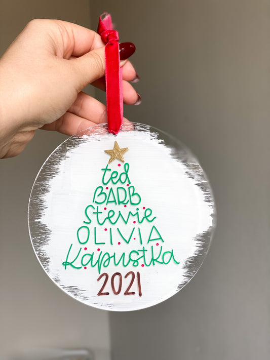 Family Tree Ornament - Acrylic