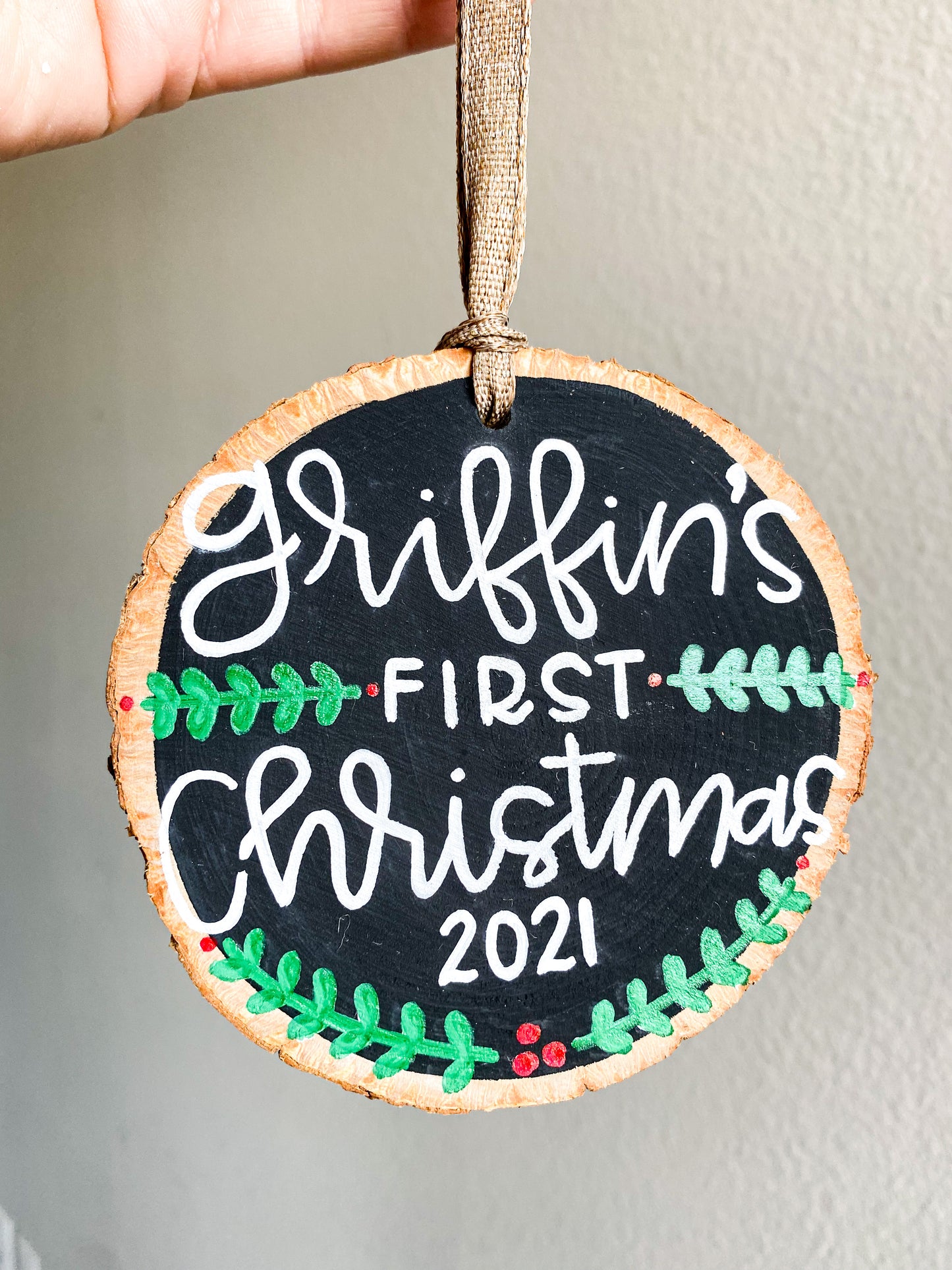 Baby's First Christmas Ornament - Wood