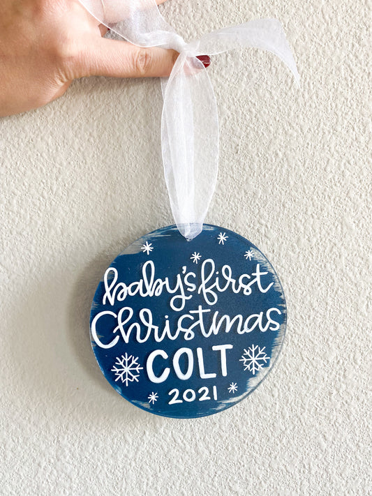 Baby's First Christmas Snowflake Ornament - Acrylic
