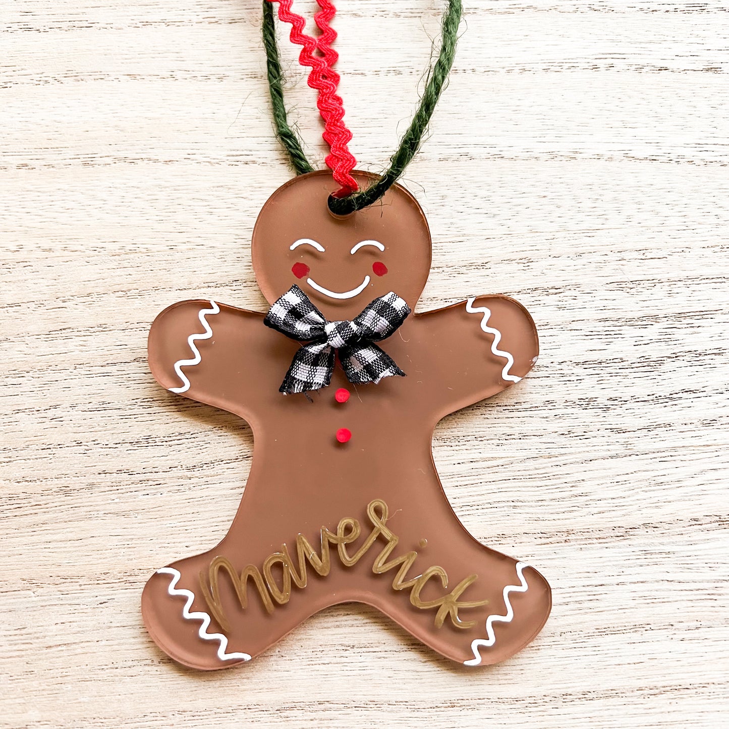 Gingerbread Stocking Tags / Ornaments - Acrylic