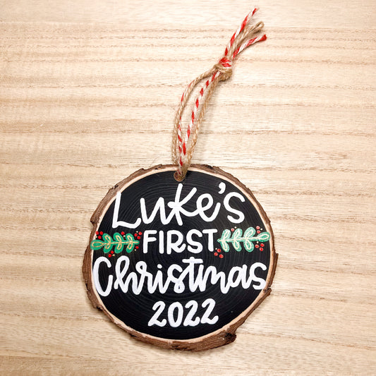 Baby's First Christmas Ornament - Wood