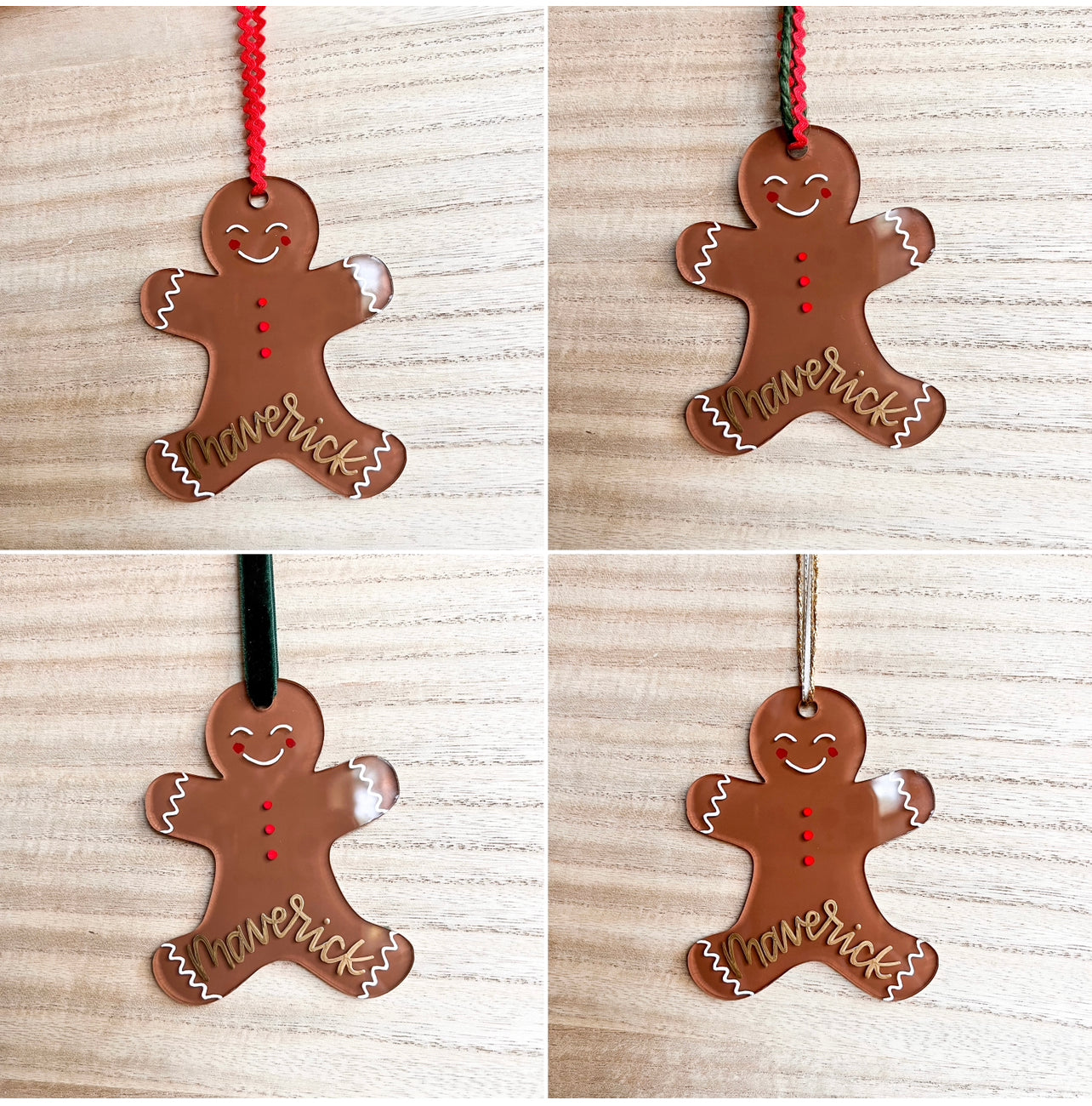 Gingerbread Stocking Tags / Ornaments - Acrylic